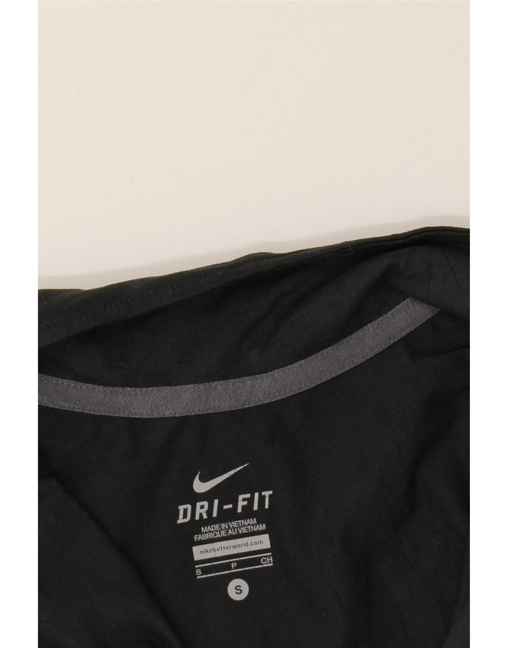 NIKE Womens Dri Fit Zip Neck Pullover Tracksuit Top UK 10 Small Black Vintage Nike and Second-Hand Nike from Messina Hembry 