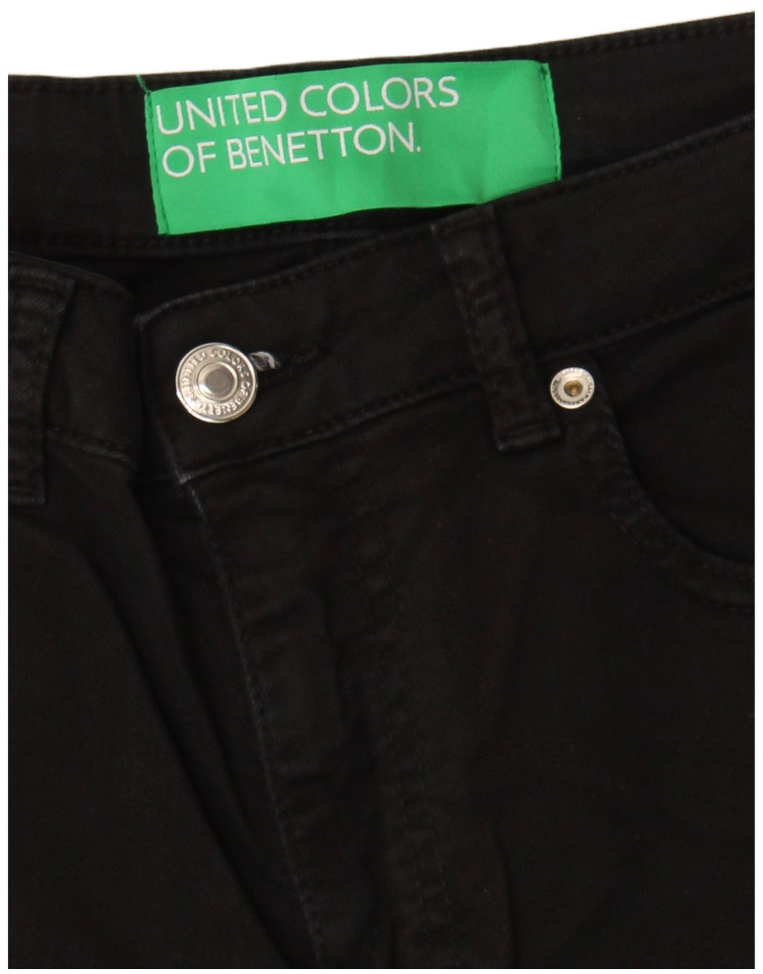 Pantaloni casual slim da donna Benetton W30 L27 neri