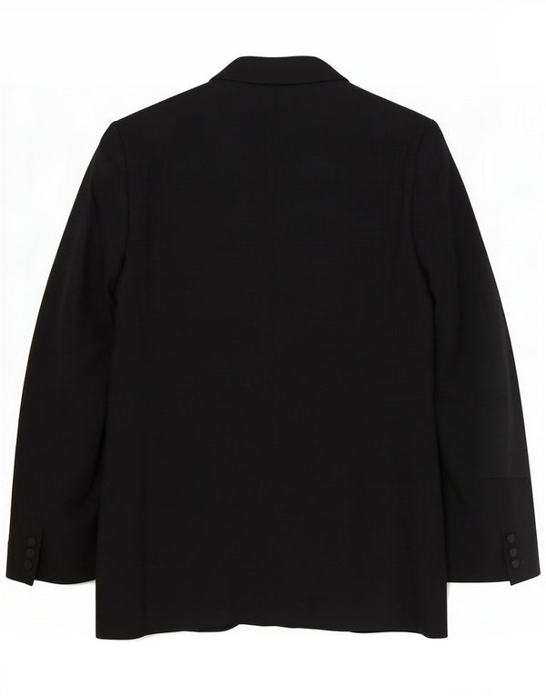 San Remo Mens 1 Button Blazer Jacket IT 50 Large Black Virgin Wool