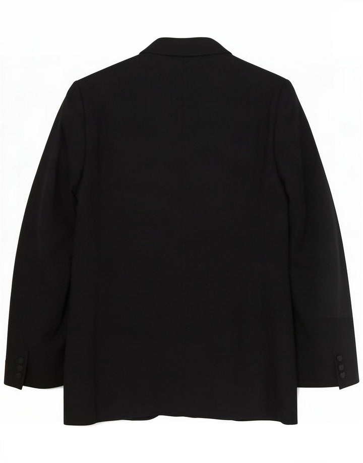 San Remo Giacca blazer a 1 bottone da uomo IT 50 Large Lana vergine nera