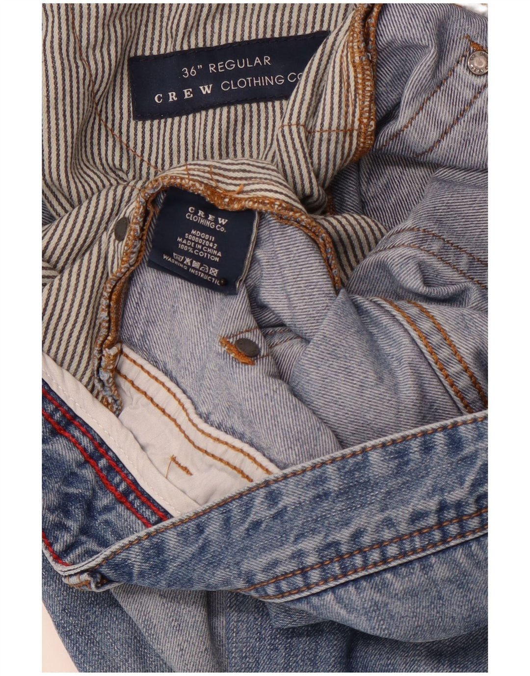 CREW CLOTHING Jeans dritti da uomo W36 L31 cotone blu