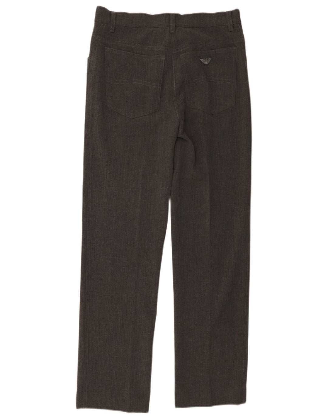 Pantaloni casual dritti da donna Armani W30 L28 poliestere grigio