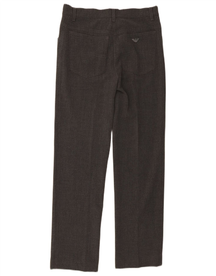 Pantaloni casual dritti da donna Armani W30 L28 poliestere grigio