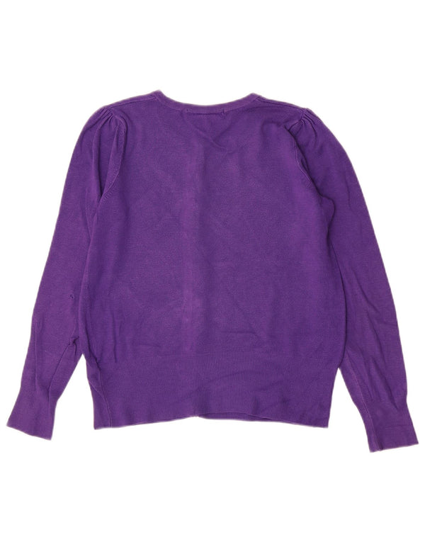 Maglione cardigan da donna Marks & Spencer UK 10 piccolo viscosa viola