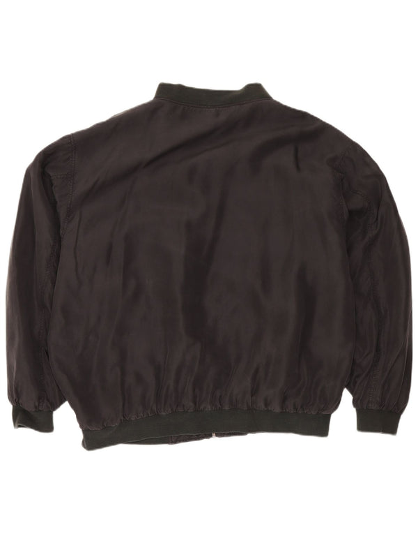 Giubbotto bomber vintage da uomo UK 42 XL in seta nera