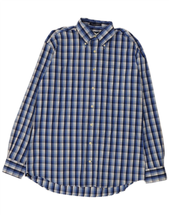 Gant Camicia da uomo in cotone a quadri grandi blu