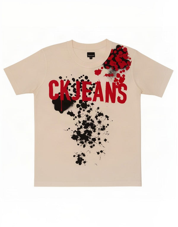 Maglietta grafica da uomo Calvin Klein Jeans Top in cotone bianco medio