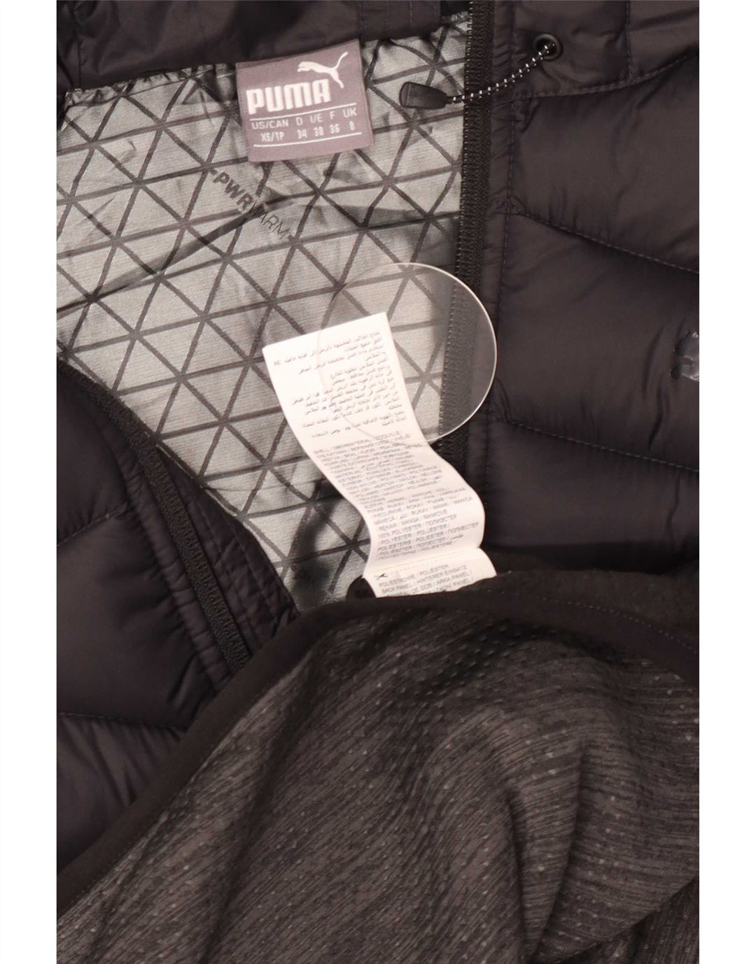 Giacca imbottita con cappuccio da donna Puma UK 8 Small Grigio Poliestere