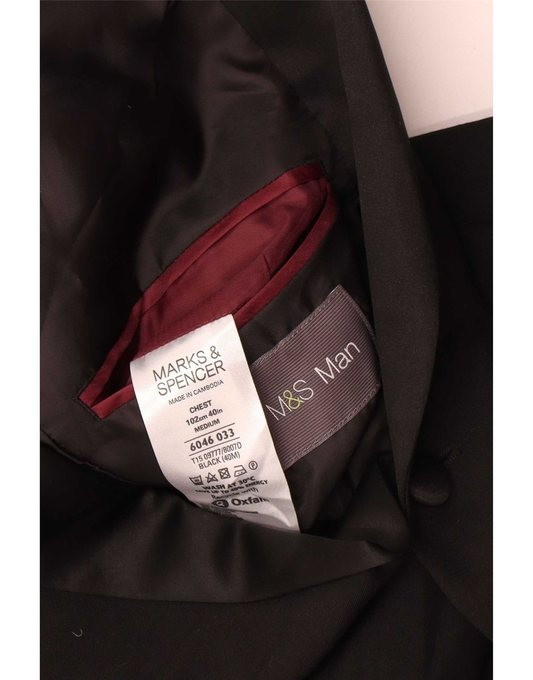 Giacca blazer a 2 bottoni da uomo Marks & Spencer UK 40 poliestere nero medio