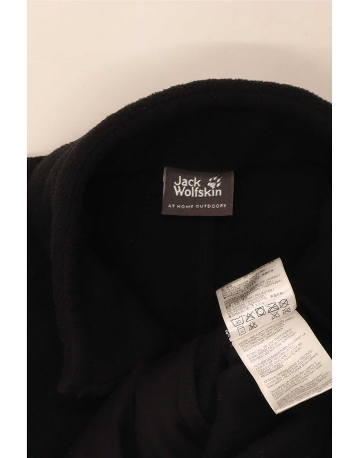 Giacca in pile foderata da donna Jack Wolfskin UK 14 grande poliestere nero