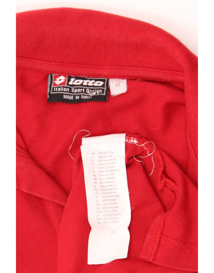 Polo da uomo a maniche lunghe Lotto in cotone rosso medio