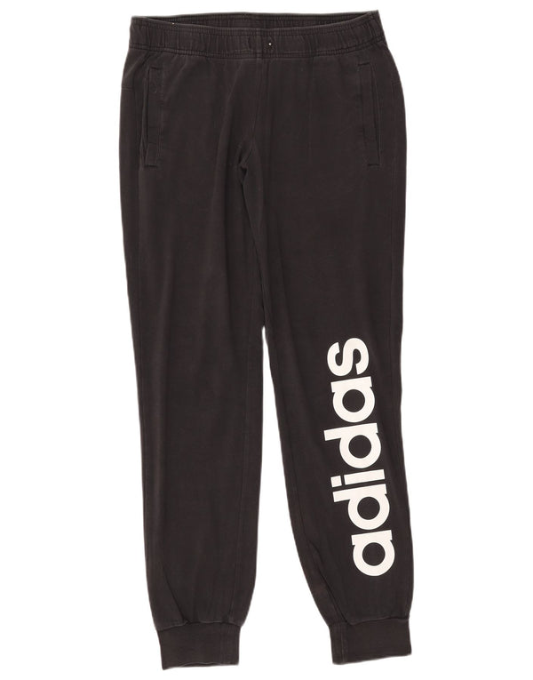 Pantaloni da tuta con grafica ADIDAS da donna Joggers UK 8/10 Small Nero