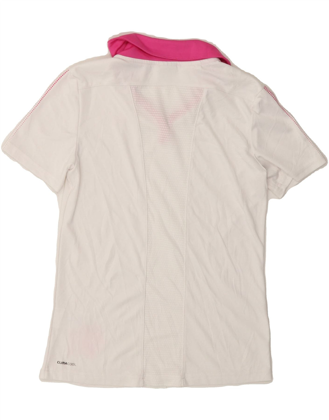 ADIDAS Girls Climacool Polo Shirt 13-14 Years  White Polyester Vintage Adidas and Second-Hand Adidas from Messina Hembry 
