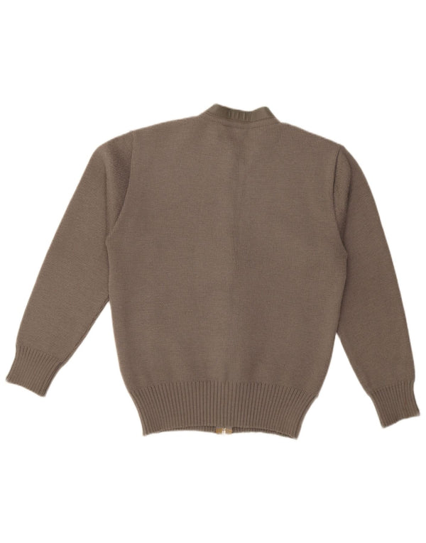 Vintage Mens Cardigan Sweater IT 50 Medium Brown Acrylic