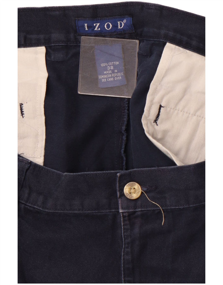 Pantaloncini chino con pegging da uomo IZOD W38 XL in cotone blu navy