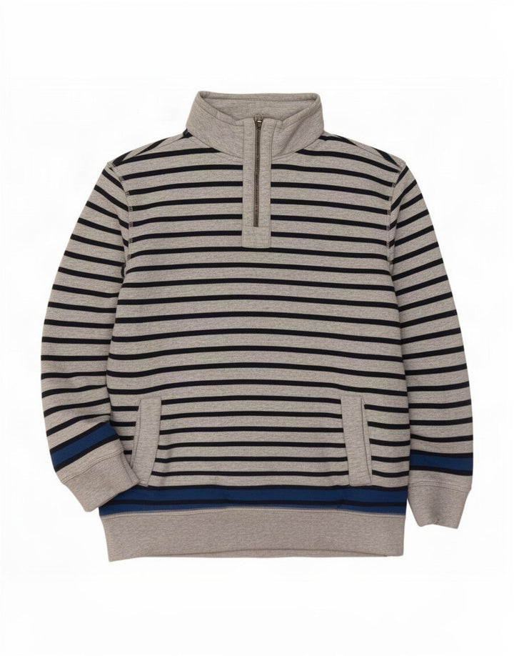 Tommy Hilfiger Uomo Felpa con collo con zip Maglione Grande Cotone a righe grigie