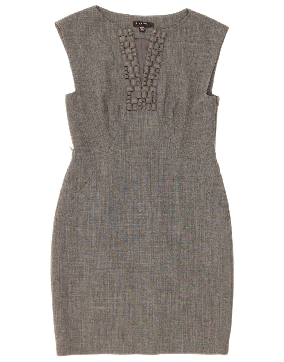 Ted Baker Abito tubino senza maniche da donna taglia 2 piccolo poliestere grigio