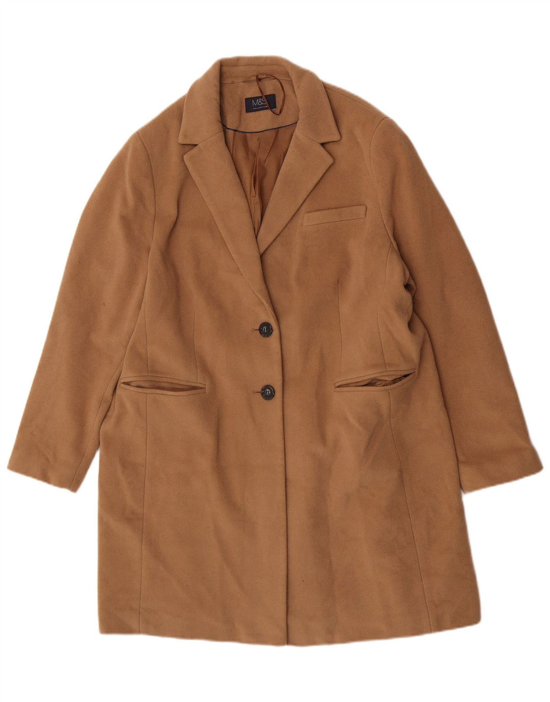 Cappotto da donna Marks & Spencer UK 20 2XL Lana marrone
