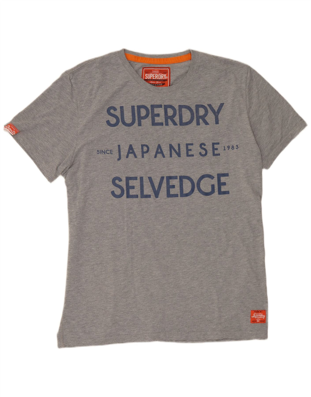 T-shirt grafica da uomo SUPERDRY Top XL in cotone chiazzato grigio