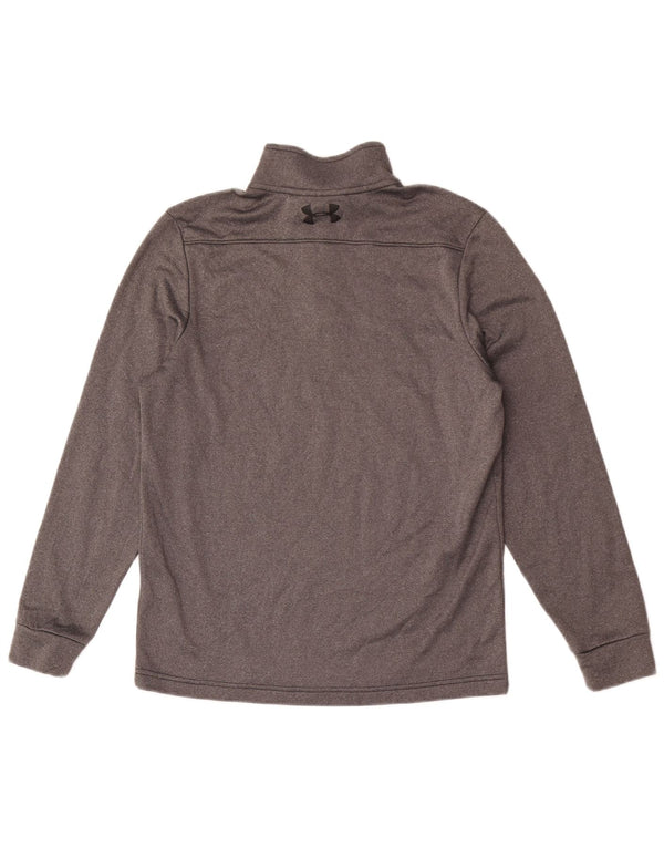 Under Armour Uomo Cold Gear Zip Collo Pullover Tuta Top Piccolo Grigio