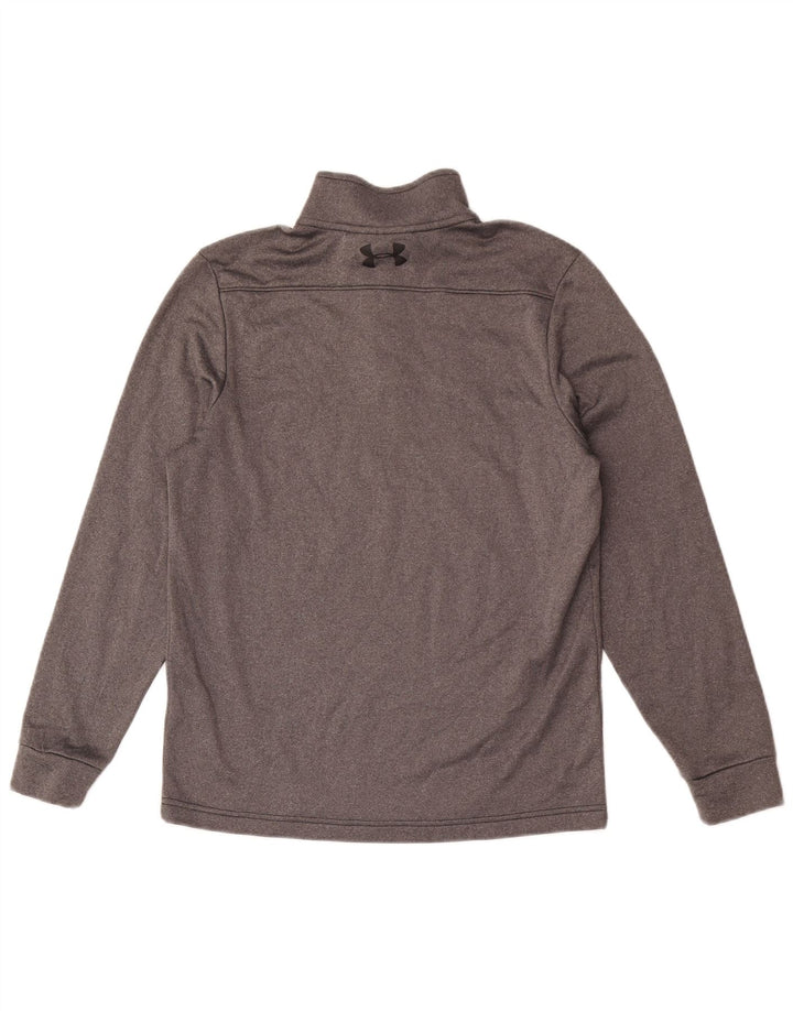 Under Armour Uomo Cold Gear Zip Collo Pullover Tuta Top Piccolo Grigio