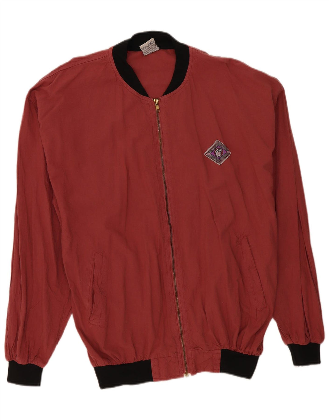 Giubbotto bomber vintage da uomo vestibilità ampia IT 48/50 cotone rosso medio