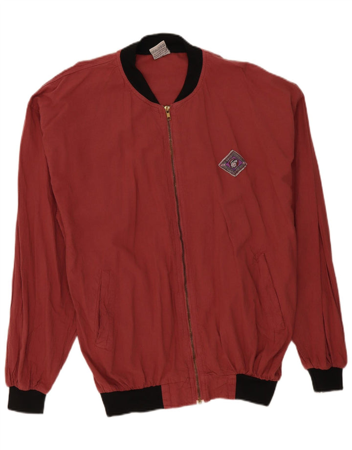 Giubbotto bomber vintage da uomo vestibilità ampia IT 48/50 cotone rosso medio