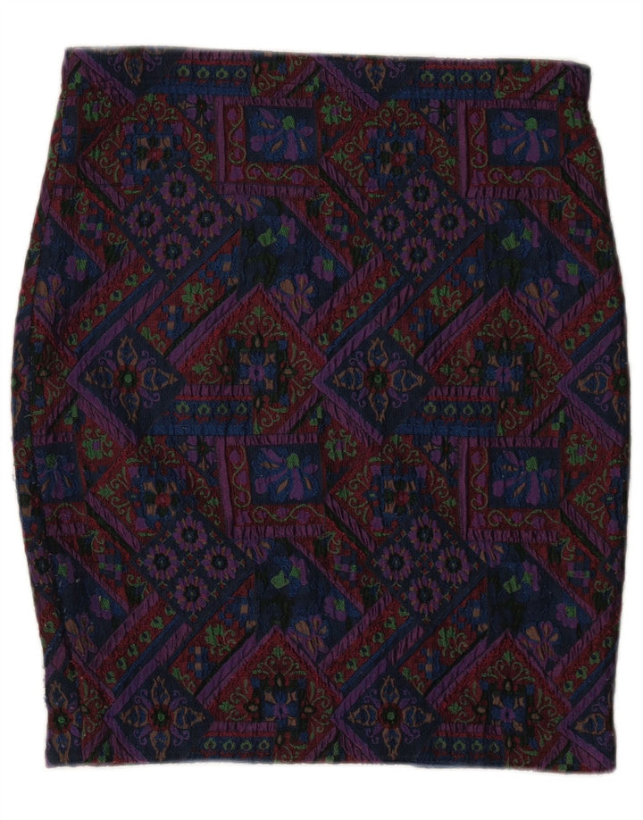 Gonna a tubino vintage da donna grande W34 floreale multicolore