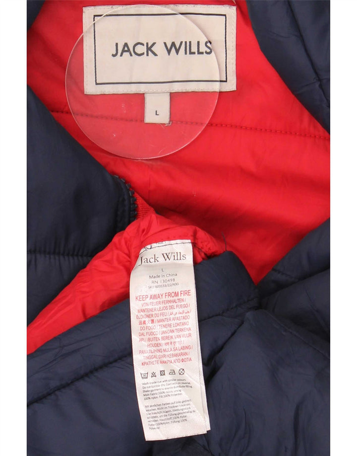 Giacca imbottita da uomo Jack Wills UK 40 Large in nylon blu navy