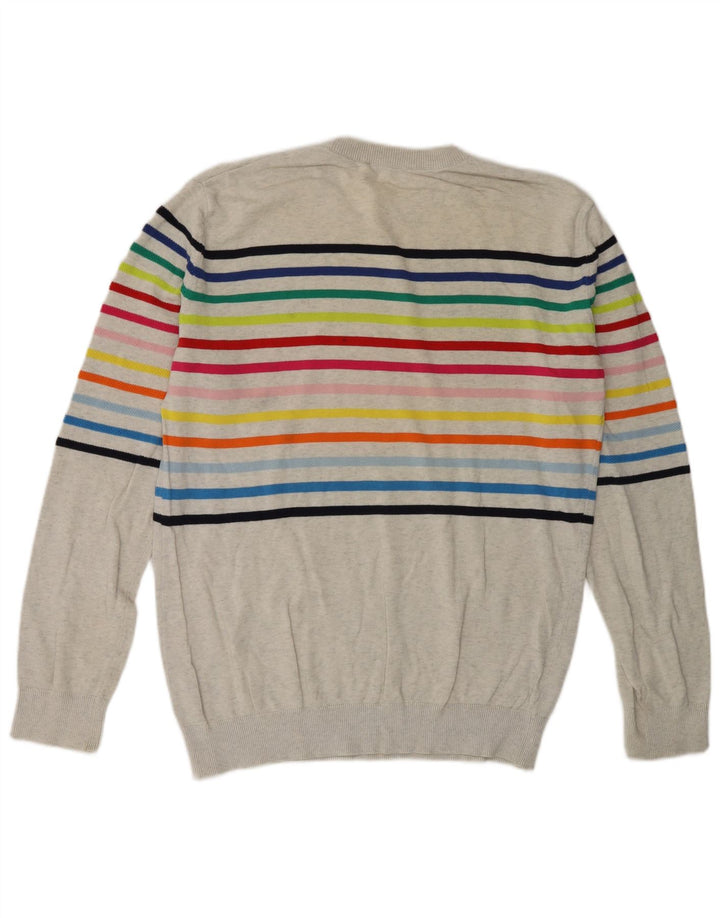 Maglione da uomo girocollo Benetton grigio medio a righe