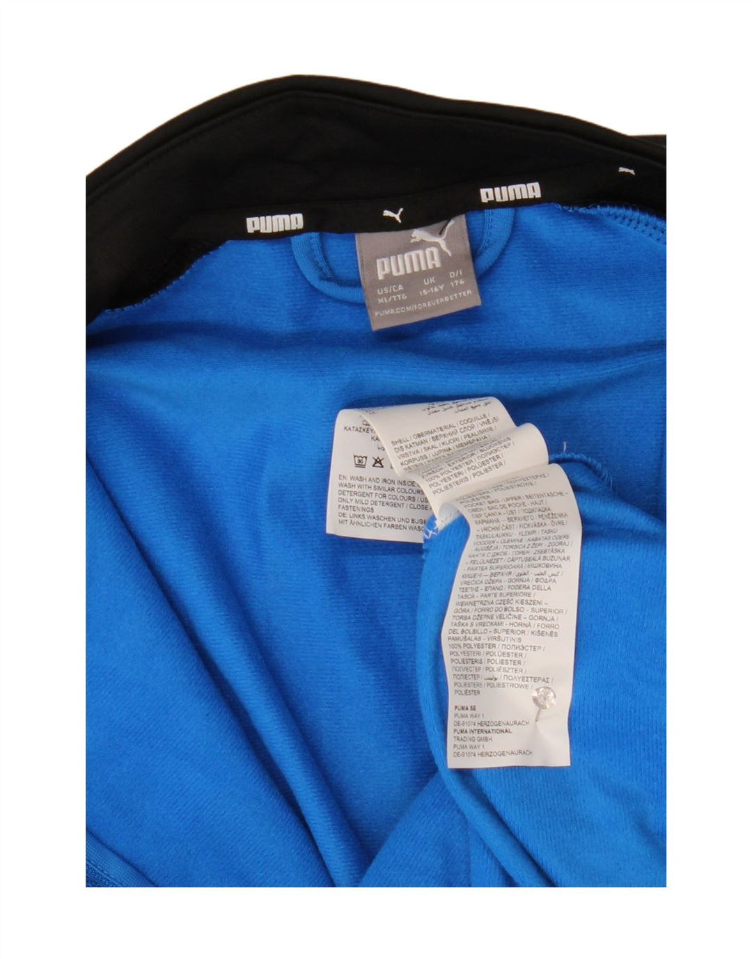 Giacca da ginnastica grafica da ragazzo Puma 15-16 anni Blu Colourblock