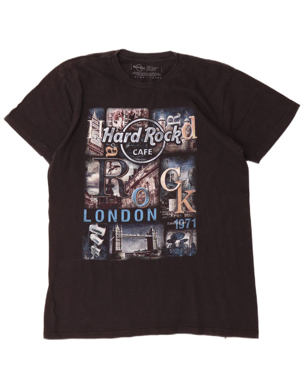 T-shirt grafica da uomo Hard Rock Cafe London, cotone medio nero