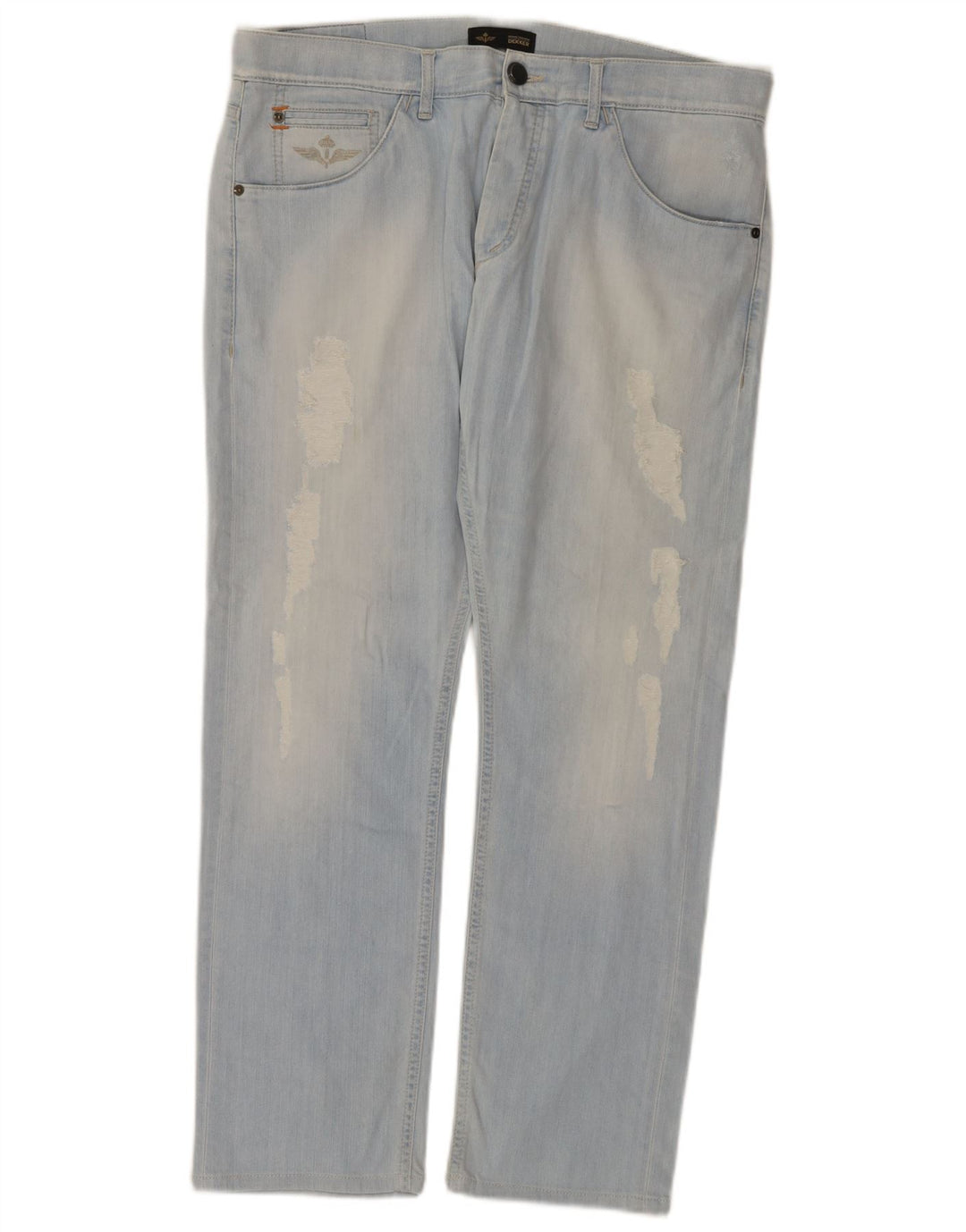 Jeans dritti invecchiati da donna Dekker W36 L29 cotone blu