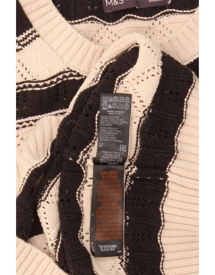 Canotta da donna Marks & Spencer UK 14 Cotone a righe beige medio