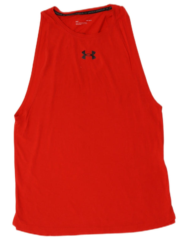 Canottiera grafica da uomo Under Armour grande in cotone rosso