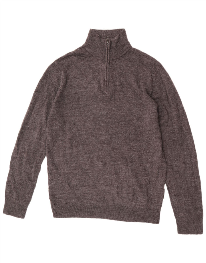 Maglione da uomo con cerniera French Connection, maglione grande, acrilico screziato grigio
