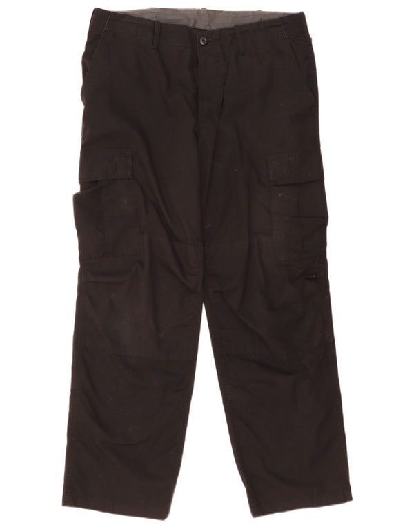 Pantaloni cargo dritti da uomo vintage medi W36 L30 neri