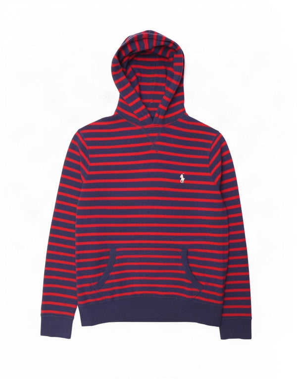 Maglia con cappuccio da uomo Polo Ralph Lauren in cotone a righe medie blu navy