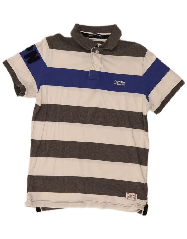 Polo da uomo Superdry XL in cotone a righe multicolore
