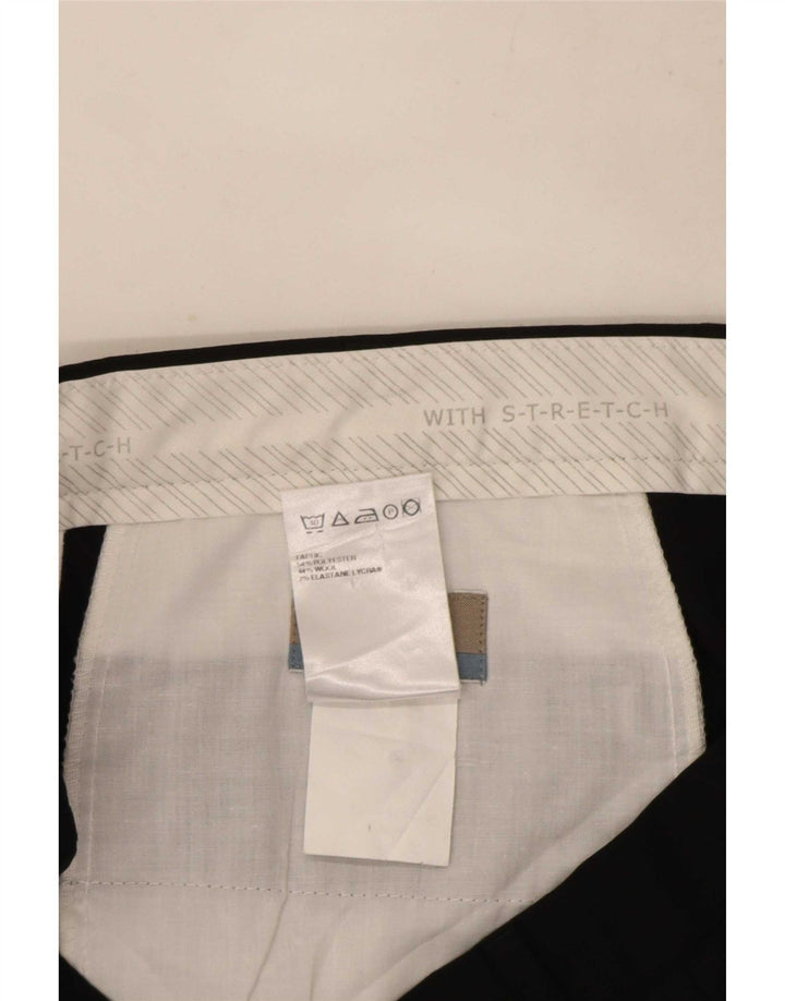 Pantaloni da abito con pegging da uomo Marks & Spencer W36 L31 poliestere nero