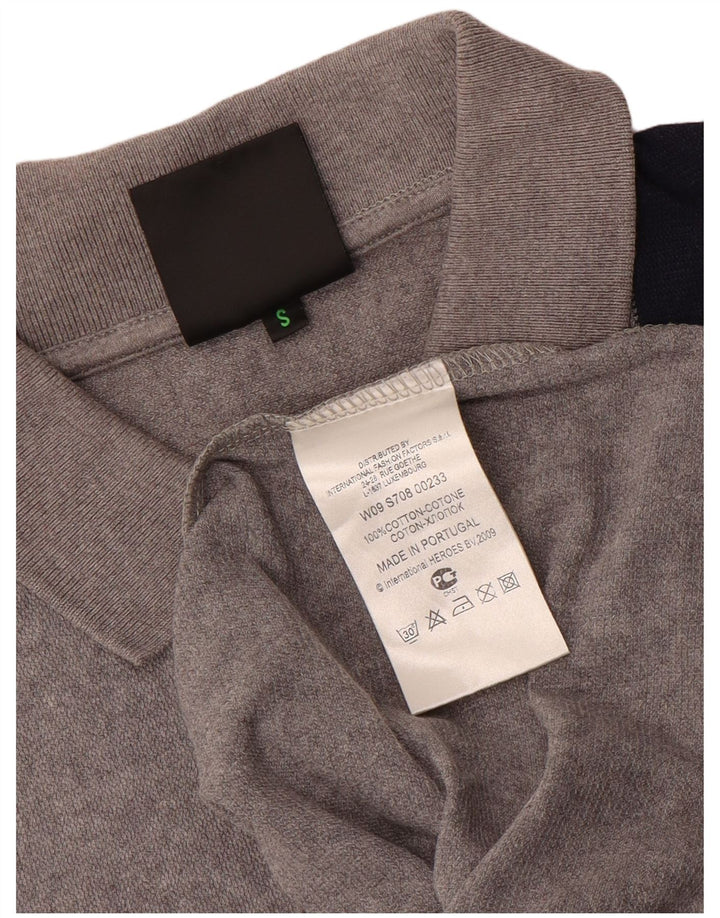 Polo da uomo Bikkembergs piccola in cotone color block grigio