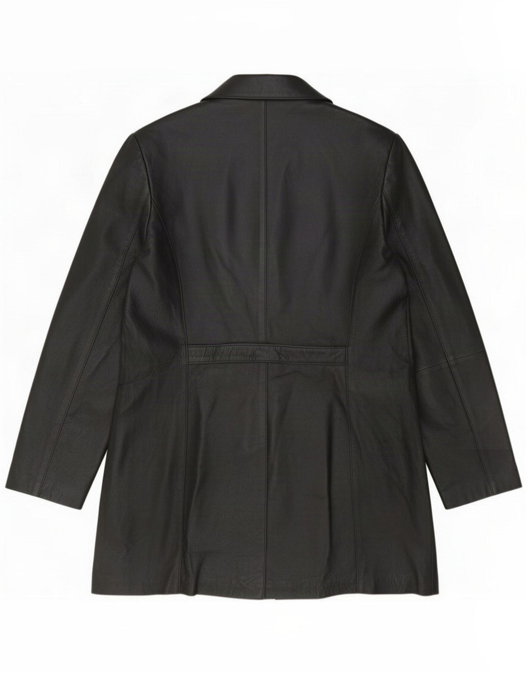 Cappotto vintage in pelle da donna UK 16 grande Nero