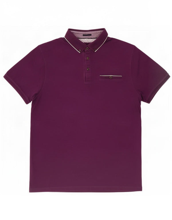 Polo da uomo Ted Baker taglia 4 grande cotone viola