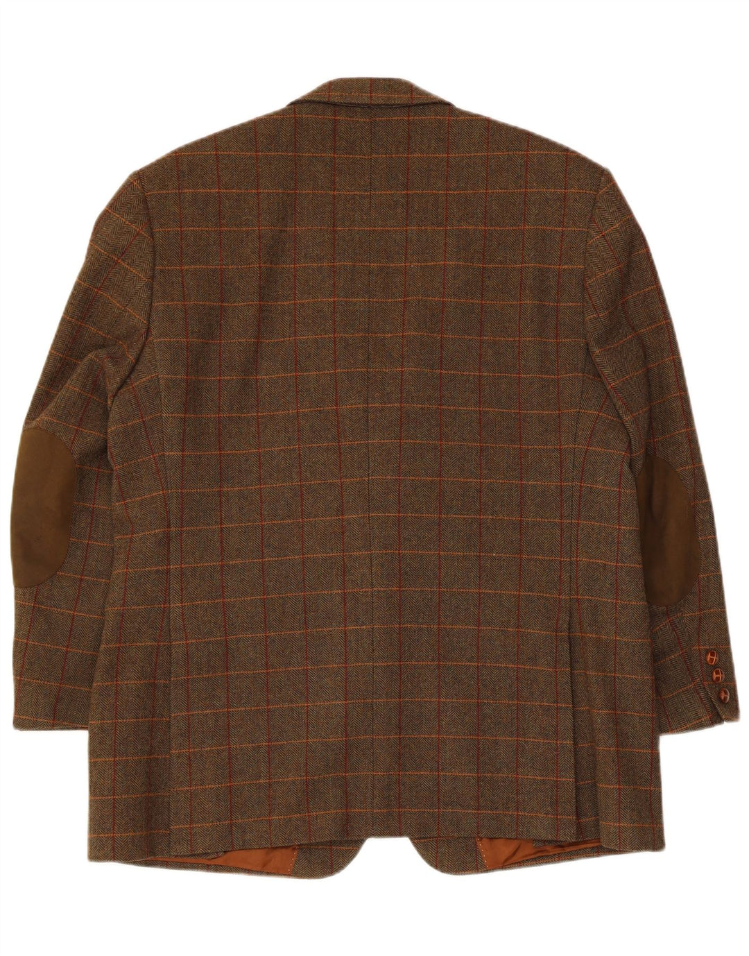 Giacca blazer da uomo a 2 bottoni Klotz UK 42 XL lana a spina di pesce marrone