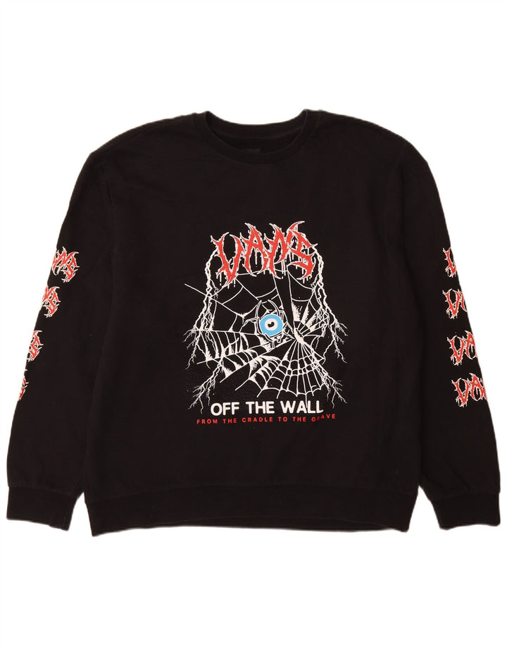 Felpa con grafica rilassata da uomo di Vans, XL, cotone nero