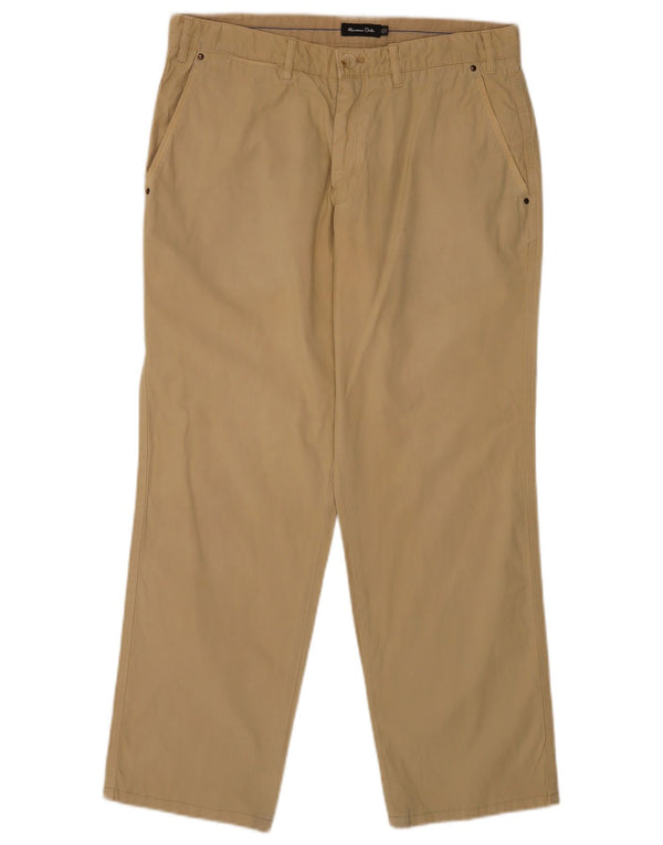 Pantaloni chino dritti da uomo Massimo Dutti EU 44 Large W34 L28 Cotone beige