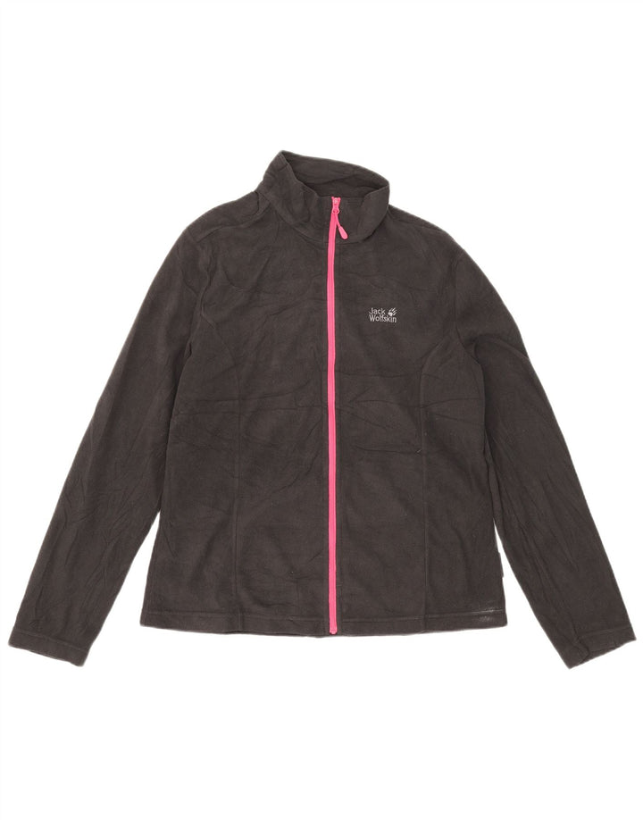Giacca in pile da donna Jack Wolfskin UK 14/16 grande poliestere nero