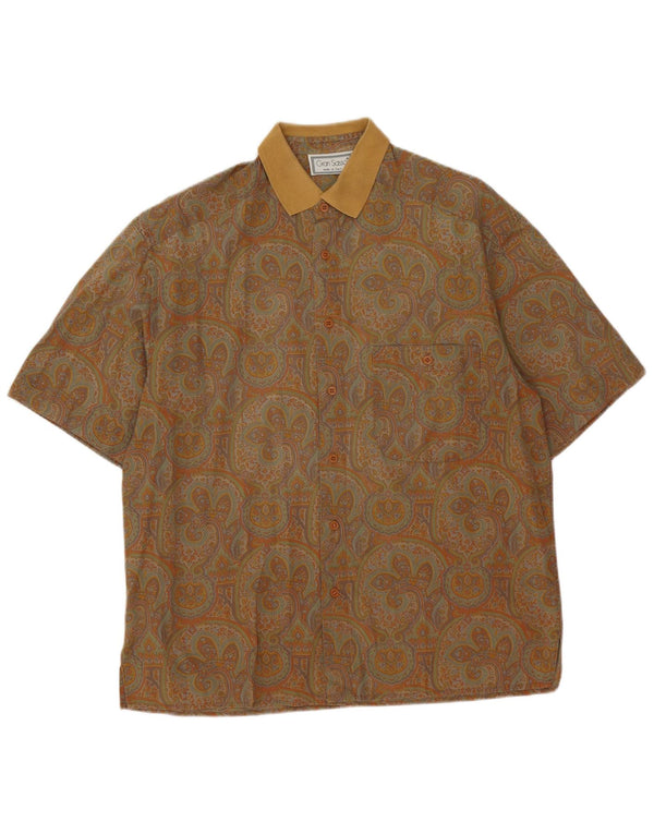 Polo da uomo a maniche corte Gran Sasso grande marrone Paisley