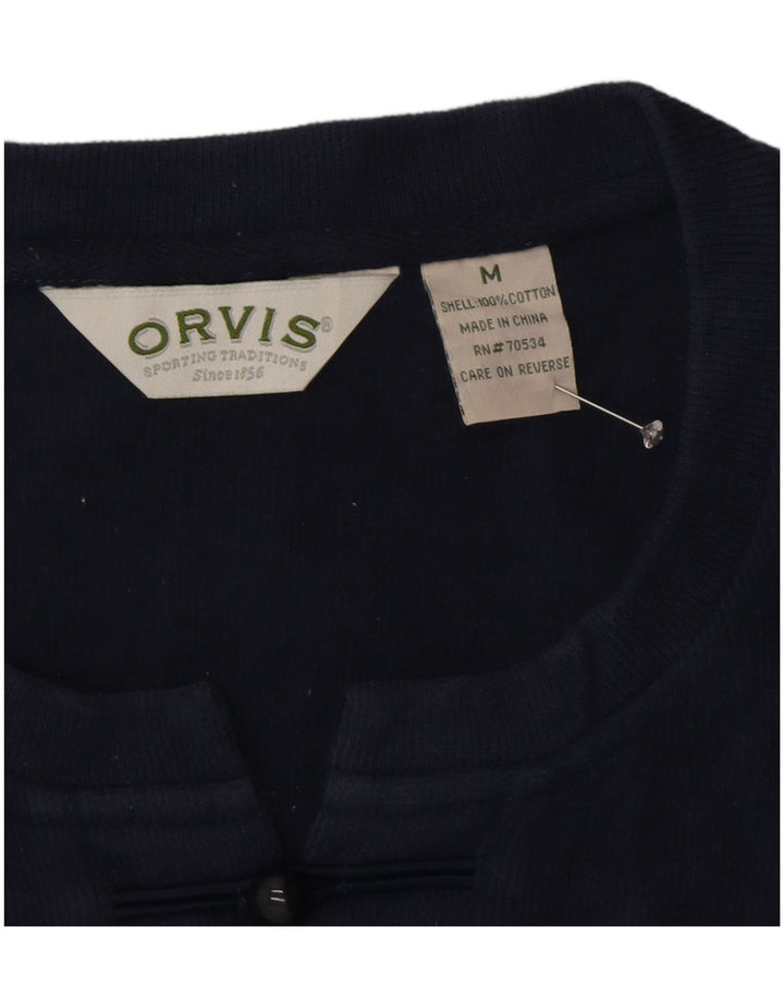 ORVIS Top da donna a maniche lunghe UK 14 Medio cotone blu navy