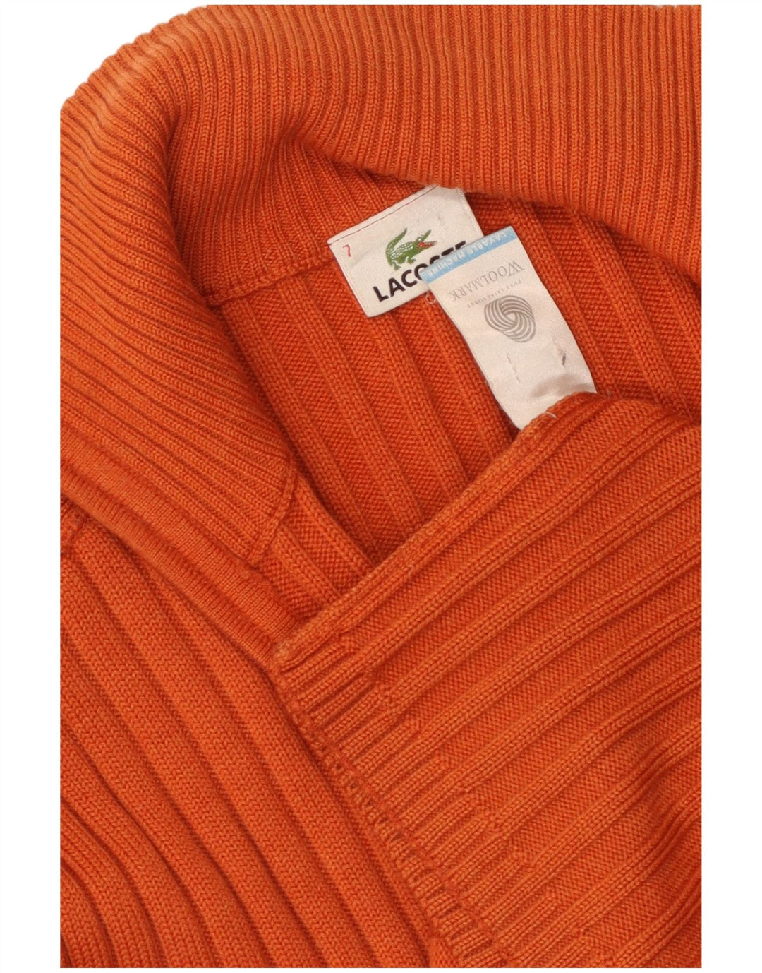 Maglione cardigan da uomo LACOSTE taglia 7 2XL lana arancione